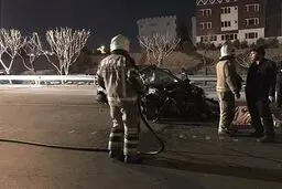 برخورد مرگبار و دلخراش خودرو206 با گاردریل/ تصاویر