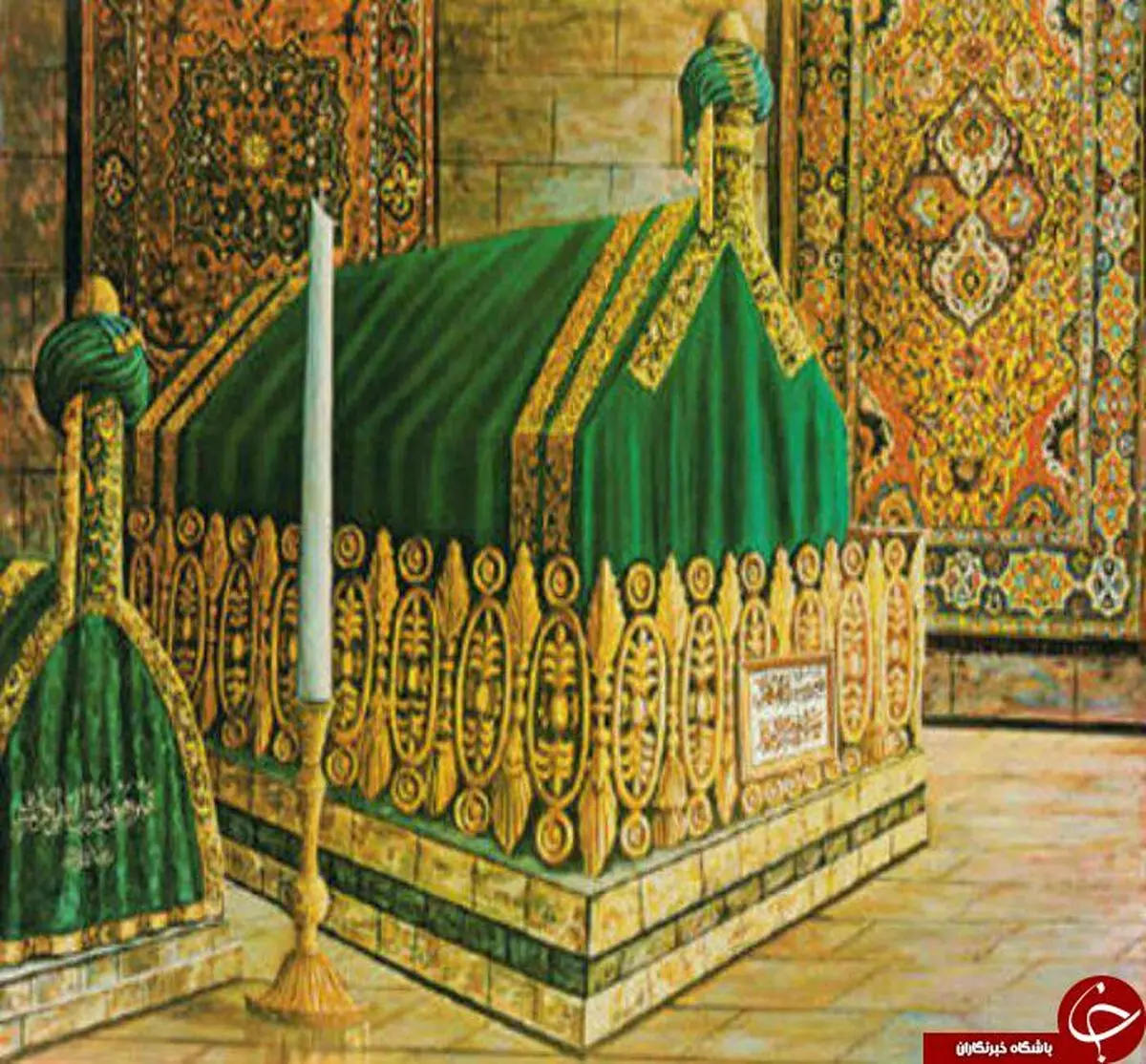 تصویری قدیمی از مقبره رسول الله