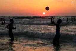 سواحل زیبای غزه در تابستان/تصاویر