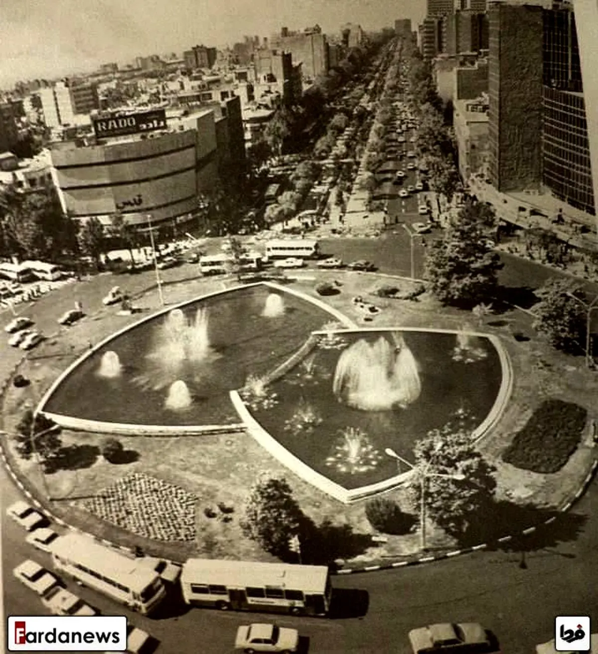 عکس هوایی میدان ولی‎عصر سال ۱۳۶۰