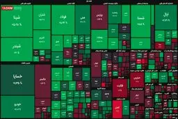 رشد ۲۴ هزار واحدی شاخص بورس + نقشه بازار بورس