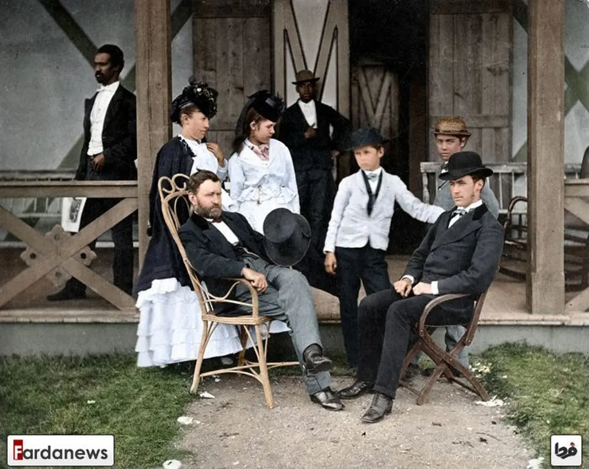 عکس خانوادگی رئیس چمهور آمریکا ،سال 1870 /عکس