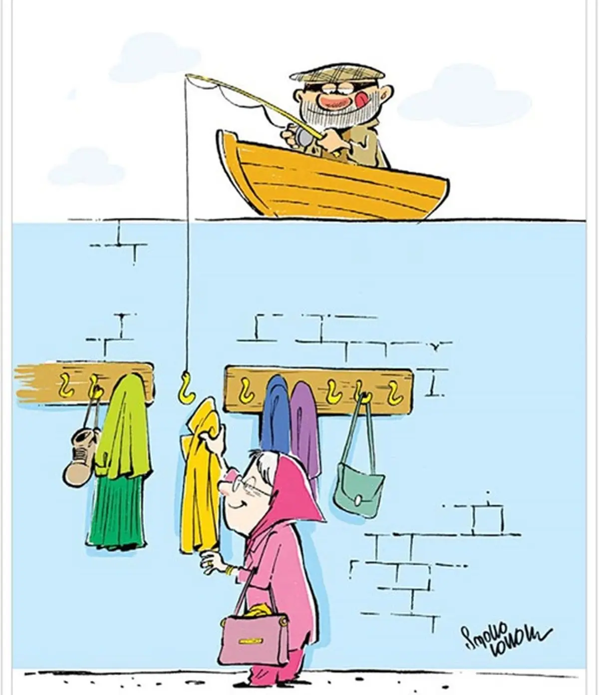 سرقت از دیوار مهربانی!/ کاریکاتور