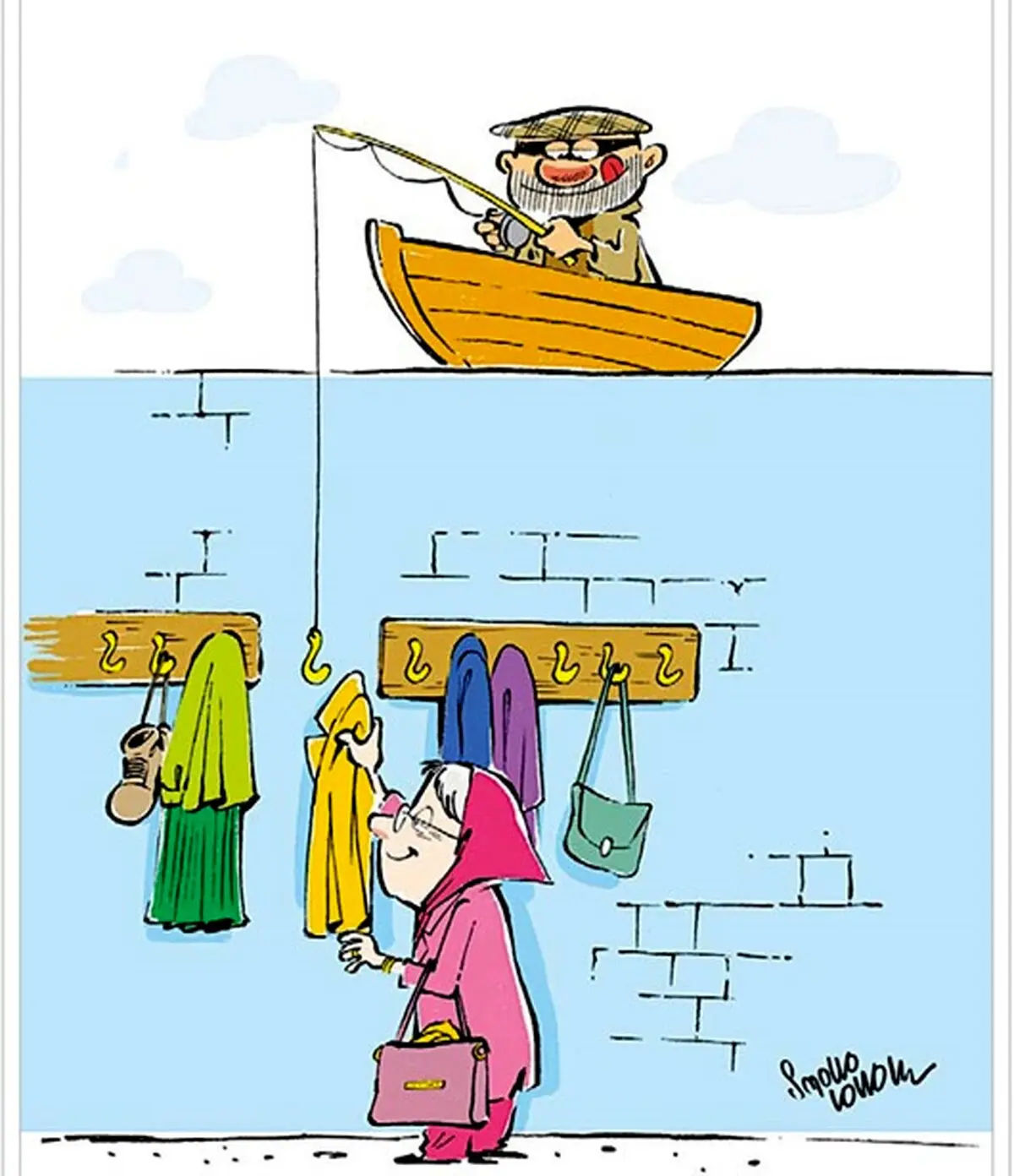 سرقت از دیوار مهربانی!/ کاریکاتور