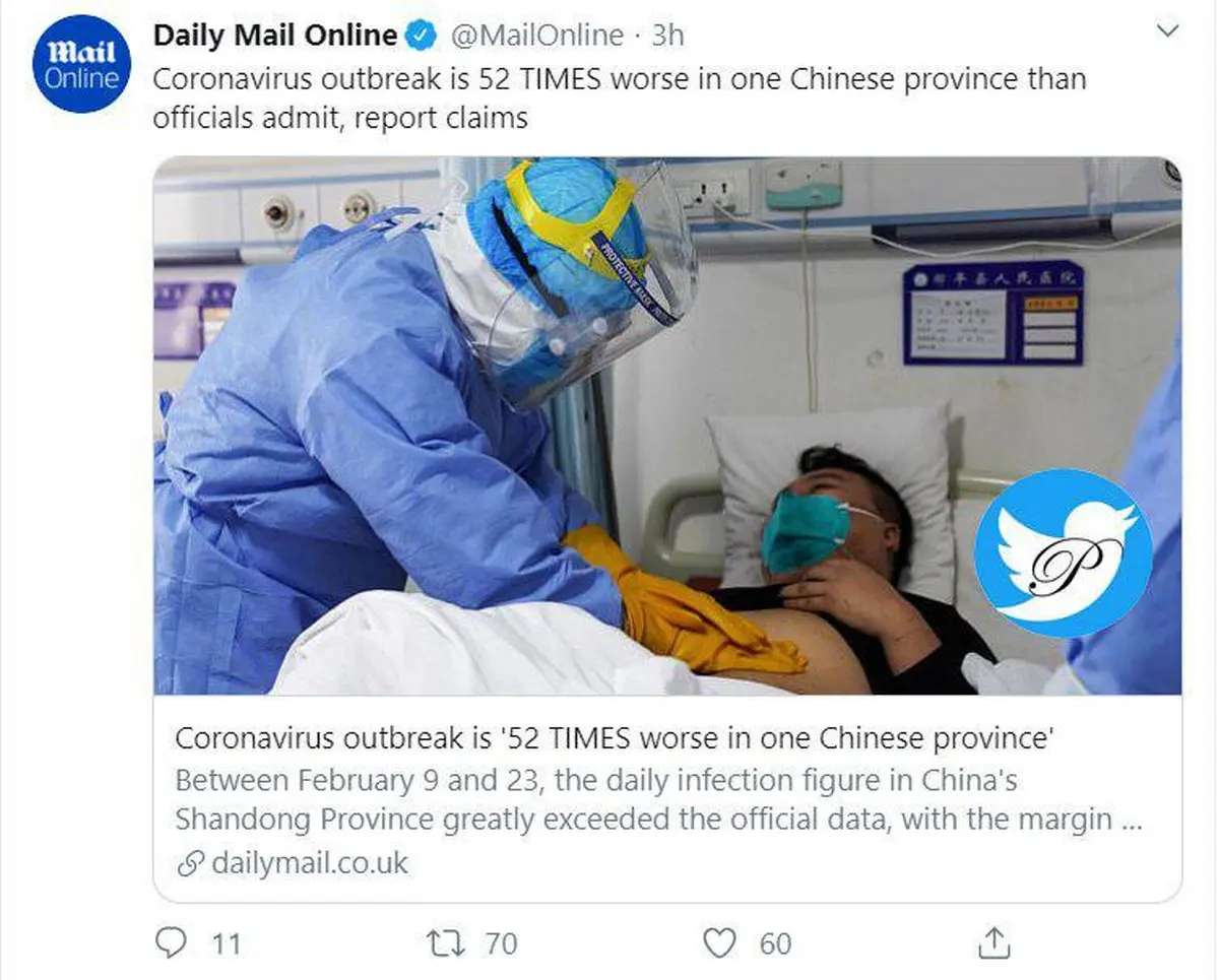 افشای آمار واقعی کرونا در چین! + توئیت