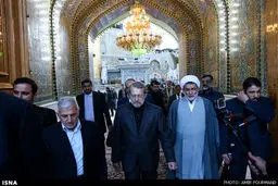 تصاویر حضور علی لاریجانی در حرم امام علی(ع)
