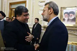 دیدار نوروزی وزرا و مسئولان با رئیس مجلس به روایت تصویر