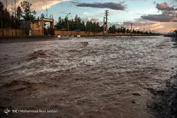 سیلاب در قم پس از باران/ تصاویر