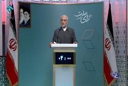 میرسلیم در پشت تریبون مناظره/عکس