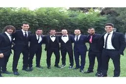 عکسی از بازیکنان بارسا در مراسم ازدواج پدرو