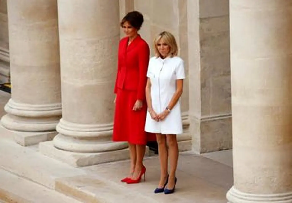 حواشی تصویری سفر ترامپ و همسرش به پاریس