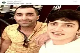 سلفی جالب سردار آزمون با هنرپیشه محبوب/عکس