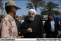 تصاویری از افتتاح بیمارستان ۱۴۰ تختخوابی پیامبر اعظم(ص) قشم و حضور روحانی در جمع مسافران نوروزی