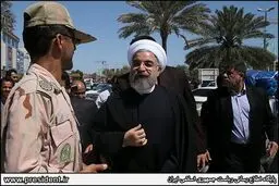 تصاویری از افتتاح بیمارستان ۱۴۰ تختخوابی پیامبر اعظم(ص) قشم و حضور روحانی در جمع مسافران نوروزی