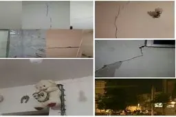 تصویری از ترک خوردن خانه‌ها در اصلان‌دوز اردبیل در اثر زلزله