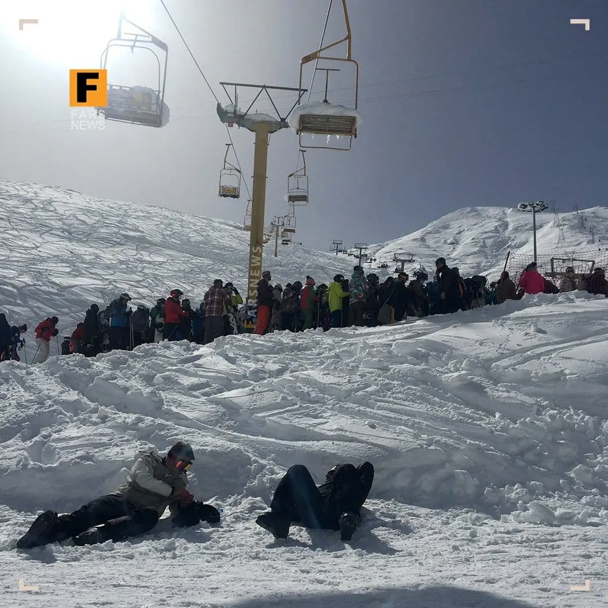 تصویری از پیست اسکى کرونایی دربندسر تهران