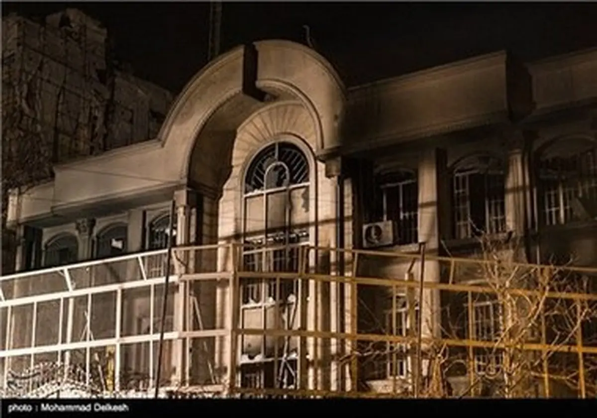 سفارت عربستان پس از آتش زدن/ تصاویر