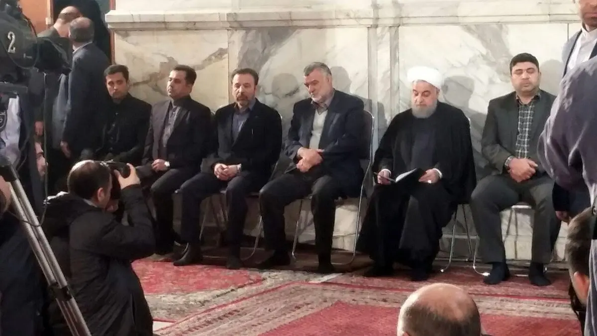 روحانی در مراسم سالگرد درگذشت آیت‌الله هاشمی‌ /ناطق‌نوری هم آمد/خانواده آیت‌الله حضور دارند/ عکس