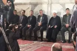 روحانی در مراسم سالگرد درگذشت آیت‌الله هاشمی‌ /ناطق‌نوری هم آمد/خانواده آیت‌الله حضور دارند/ عکس