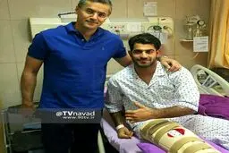 مدافع استقلال بعد از عمل جراحی/ عکس