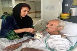 عیادت فاطمه گودرزی از جمشید مشایخی+عکس