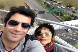 سلفی جالب بازیگر زن در کنار همسرش/عکس