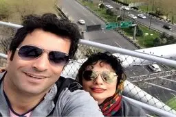 سلفی جالب بازیگر زن در کنار همسرش/عکس