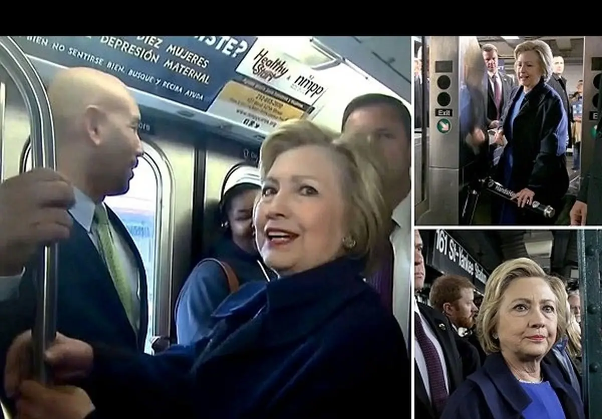 احتمال مجازات کلینتون به دلیل استفاده تبلیغاتی از مترو+ عکس