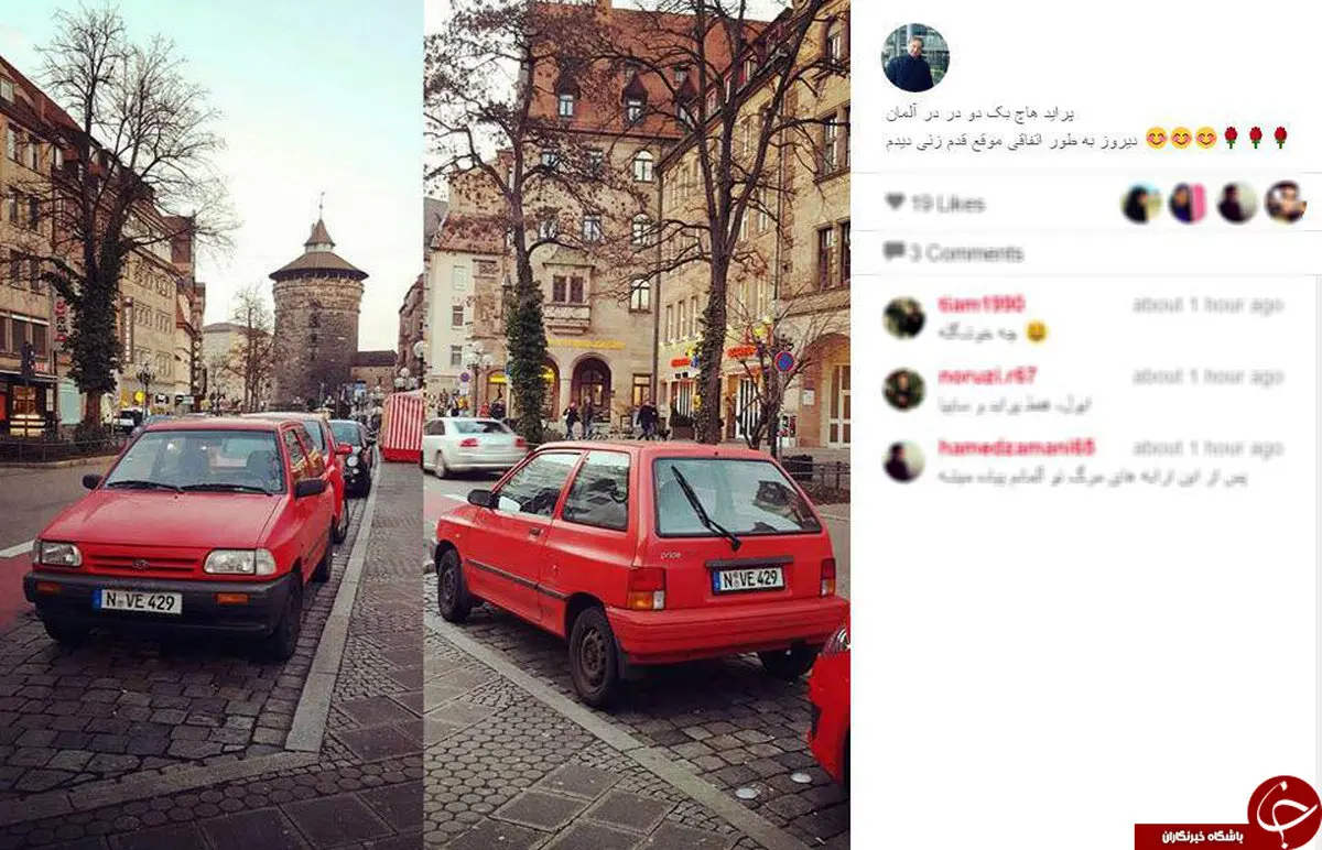 پراید ایرانی در معابر کشور آلمان / عکس