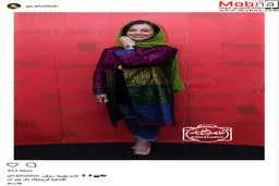 پوشش جالب نفیسه روشن در افتتاحیه فروشگاه دی جی لند/ عکس