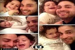 بابک جهانبخش در کنار فرزندش/عکس