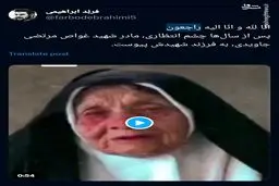 مادر شهید غواص مرتضی جاویدی به فرزند شهیدش پیوست