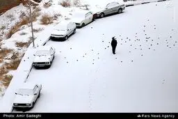 تصاویر دیدنی از بارش برف در تبریز