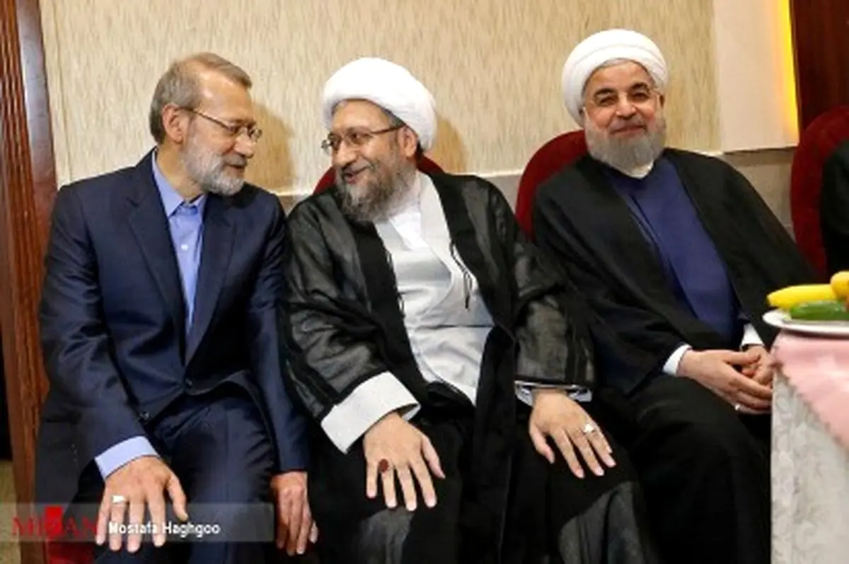 عکس / روسای سه قوه در جش ازدواج فرزند لاریجانی