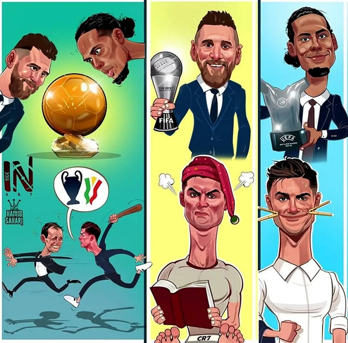 کاریکاتور / رقبای رونالدو جایزه‌ها را درو کردند!
