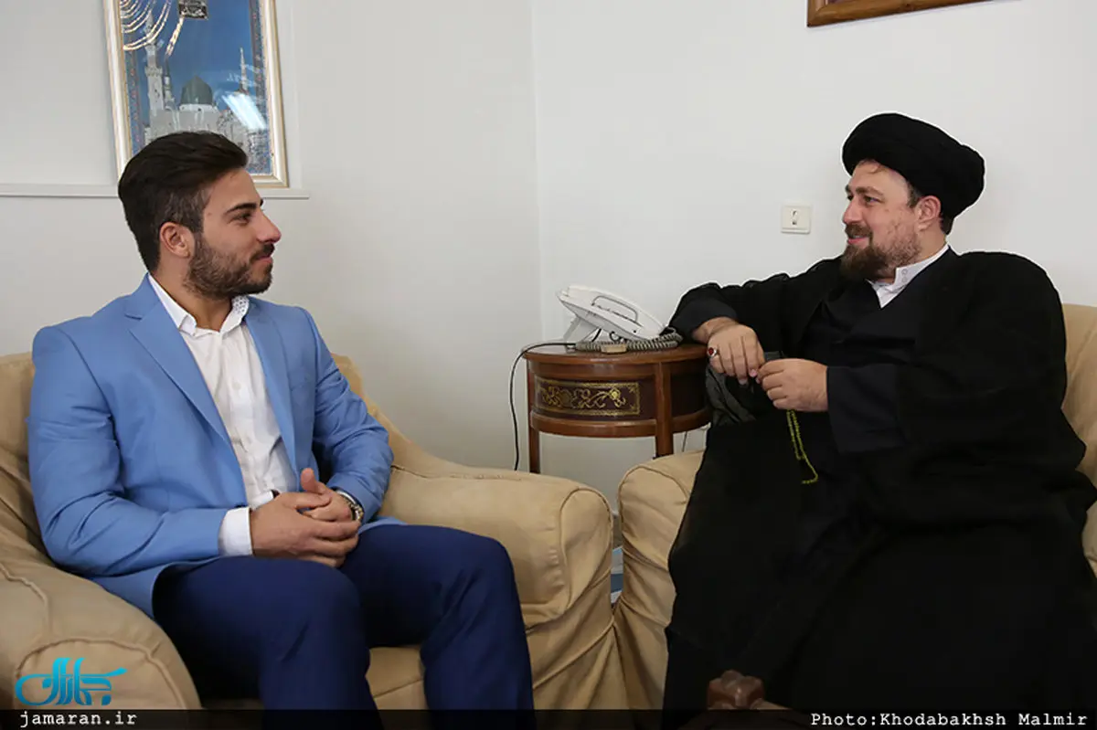 دیدار قهرمان المپیک با سید حسن خمینی/عکس