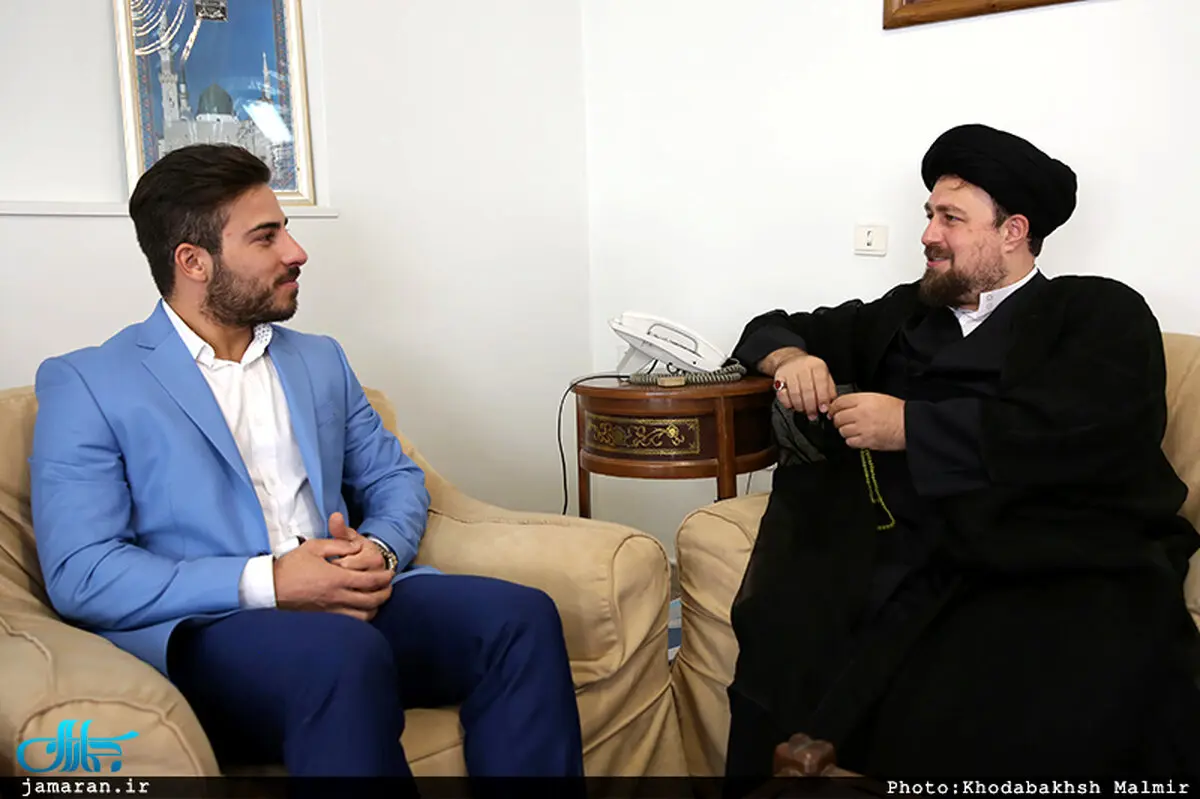 دیدار قهرمان المپیک با سید حسن خمینی/عکس
