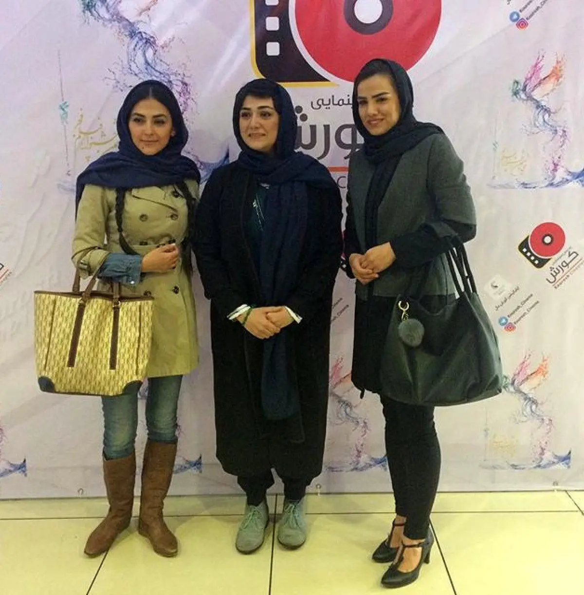 تصویری از  باران کوثری، فرشته کریمی و هدی زین العابدین در اکران فیلم "عرق سرد"