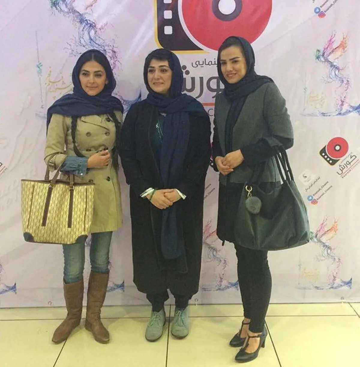 تصویری از  باران کوثری، فرشته کریمی و هدی زین العابدین در اکران فیلم "عرق سرد"