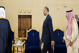 لحظه ورود امیرعبداللهیان به وزارت خارجه عربستان