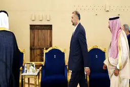 لحظه ورود امیرعبداللهیان به وزارت خارجه عربستان