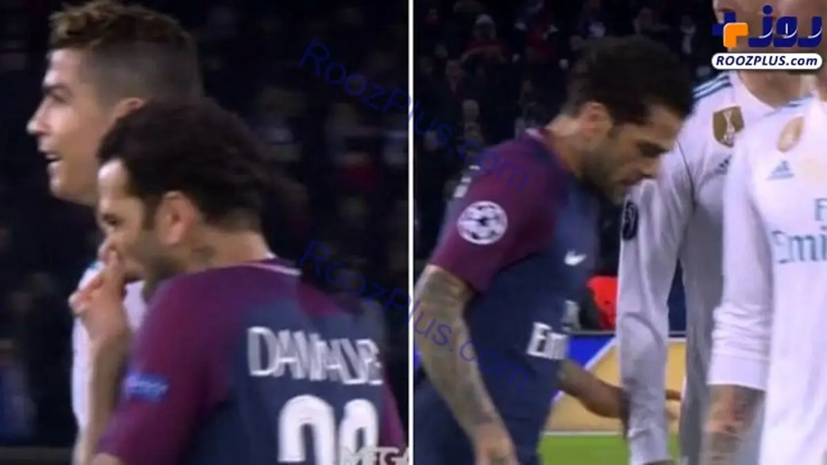 حركت غير اخلاقی فوتباليست مشهور مقابل رونالدو +عکس