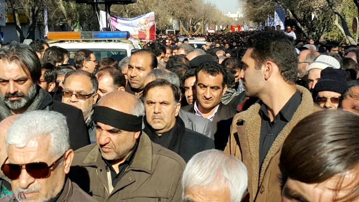 وزیر راه در تشییع پیکر جان باختگان قطار تبریز - مشهد/عکس