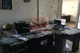 دفتر کار یکی از نمایندگان مجلس پس از هلاکت تروریست ها/ عکس