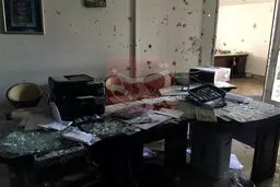 دفتر کار یکی از نمایندگان مجلس پس از هلاکت تروریست ها/ عکس