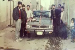 تصویری از ماشین عروس دهه شصتیها