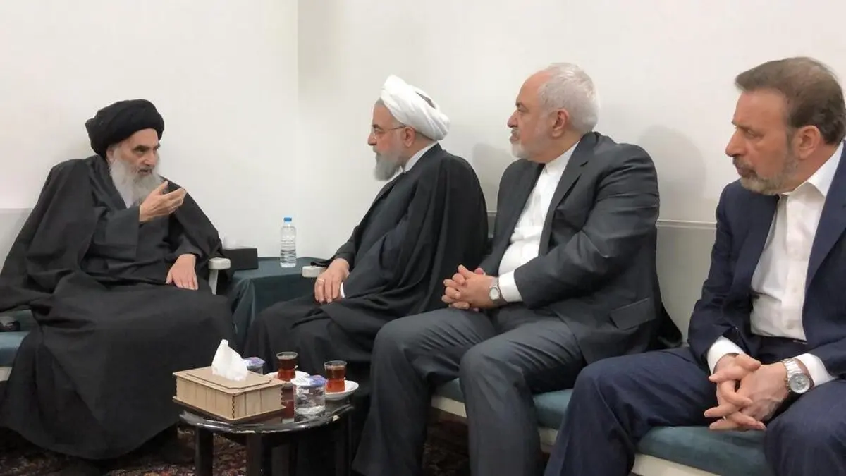 تصویری از دیدار روحانی با آیت‌الله العظمی سیستانی در نجف
