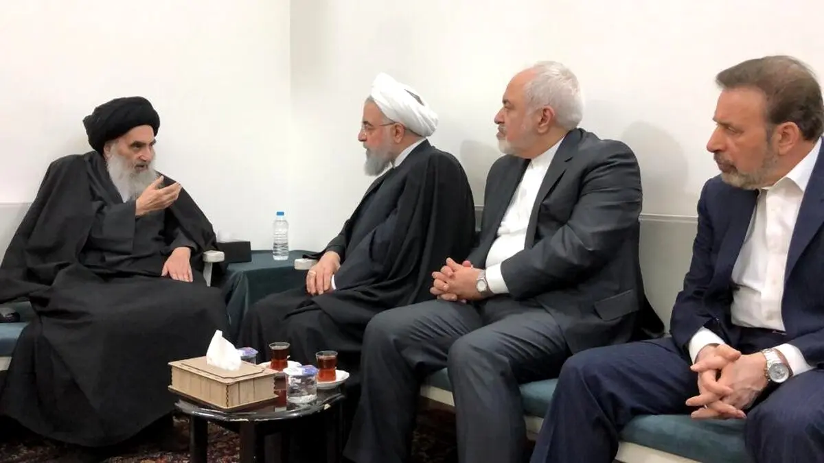 تصویری از دیدار روحانی با آیت‌الله العظمی سیستانی در نجف