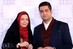 تصویر آزاده نامداری و همسرش روی فرش قرمز