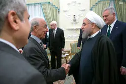 عکسی از دیدار روحانی و پروفسور سمیعی